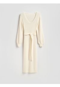 Reserved - Sukienka z wełną - złamana biel. Materiał: wełna #1