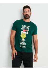 Sinsay - Koszulka z krótkim rękawem Grinch - zielony. Kolor: zielony. Długość rękawa: krótki rękaw. Długość: krótkie