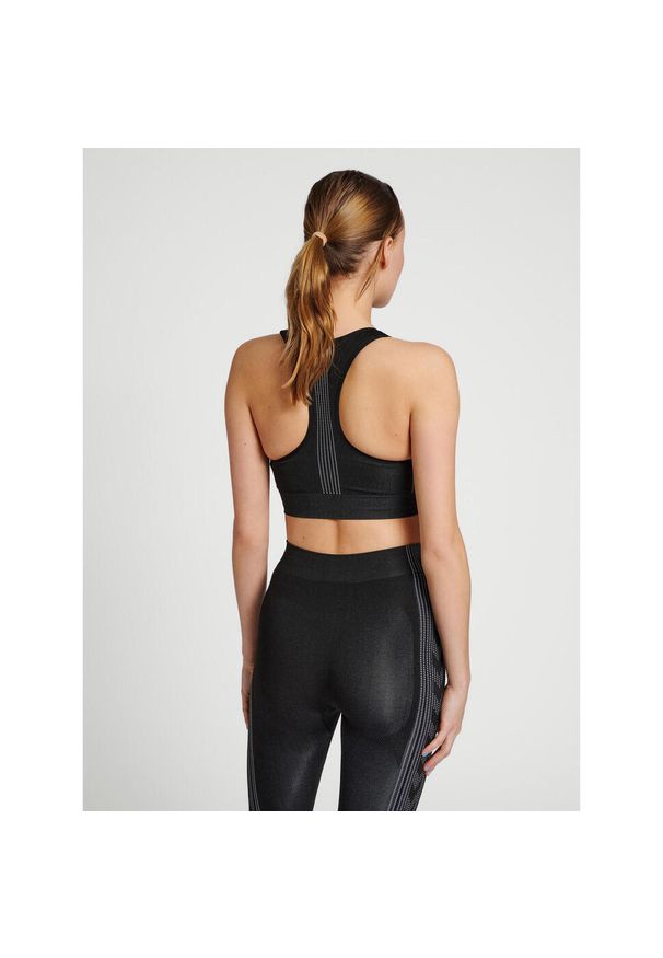 Damski bezszwowy biustonosz sportowy Hummel Shaping. Kolor: czarny. Sport: fitness