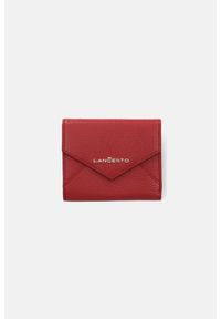 Lancerto - Portfel Damski Czerwony Mini Kopertówka. Kolor: czerwony. Materiał: skóra
