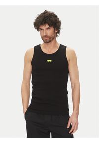Karl Lagerfeld - KARL LAGERFELD Tank top 755401 552238 Czarny Slim Fit. Typ kołnierza: dekolt w karo. Kolor: czarny. Materiał: bawełna