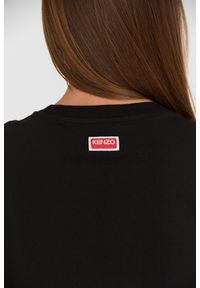 Kenzo - KENZO Czarny t-shirt WITH 'TIGER VARSITY' PRINT. Kolor: czarny. Wzór: nadruk