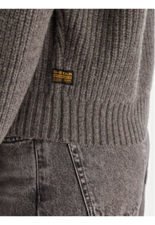 G-Star RAW - G-Star Raw Kardigan Cable D27729-D770 Szary Relaxed Fit. Kolor: szary. Materiał: wełna