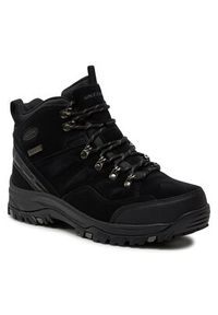 skechers - Skechers Trapery Pelmo 64869/BLK Czarny. Kolor: czarny. Materiał: skóra, zamsz