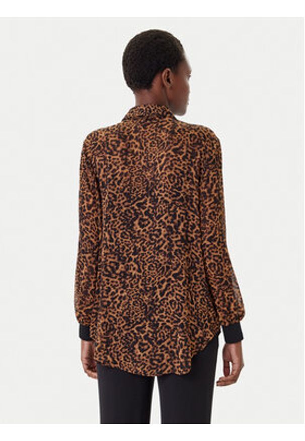 DKNY Koszula P43A8FXZ Brązowy Regular Fit. Kolor: brązowy. Materiał: syntetyk