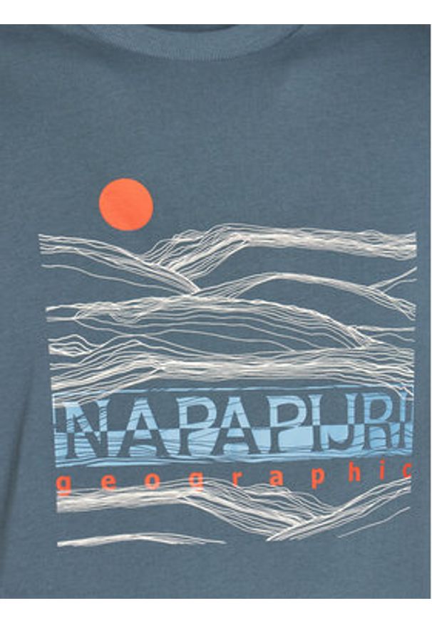 Napapijri T-Shirt S-Buti NP0A4INM Niebieski Regular Fit. Kolor: niebieski. Materiał: bawełna