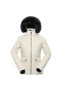 ALPINE PRO - Kurtka uniwersalna damska Alpine Pro Lodera. Typ kołnierza: kaptur. Kolor: beżowy. Materiał: syntetyk. Sport: turystyka piesza #1