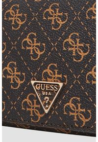 Guess - GUESS Brązowy damski portfel na łańcuszku Mini. Kolor: brązowy. Materiał: skóra ekologiczna #4