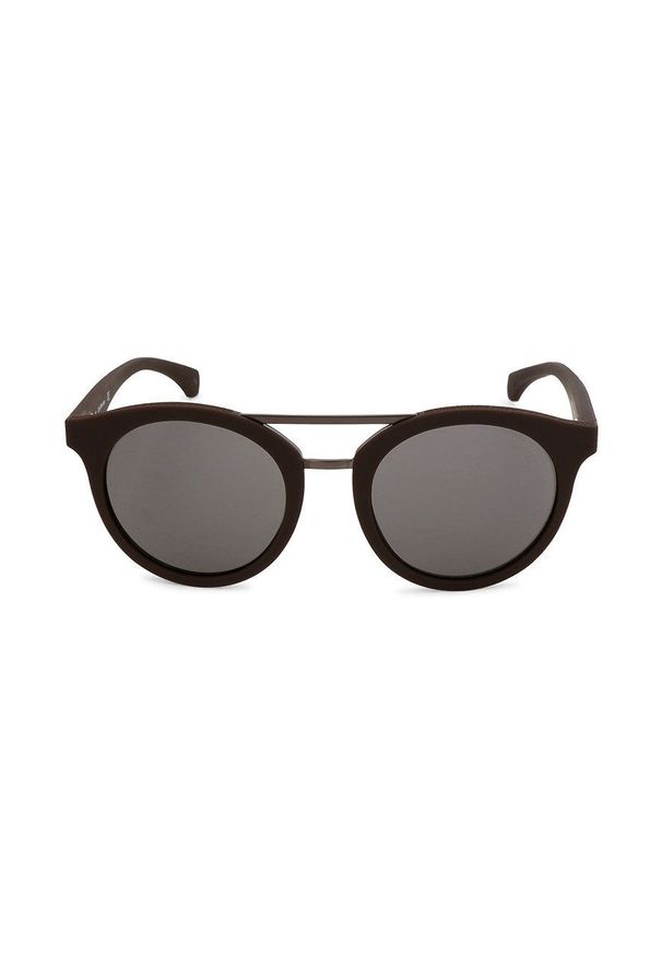 Calvin Klein okulary przeciwsłoneczne kolor brązowy. Kształt: okrągłe. Kolor: brązowy