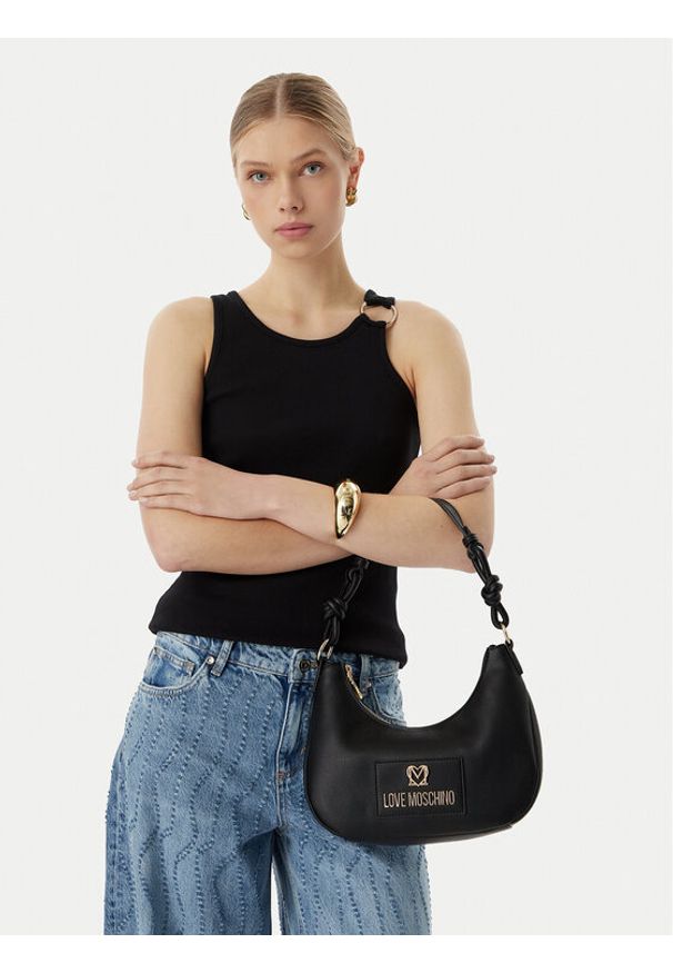 Love Moschino - LOVE MOSCHINO Torebka JC4237PP0OKC0000 Czarny. Kolor: czarny. Materiał: skórzane