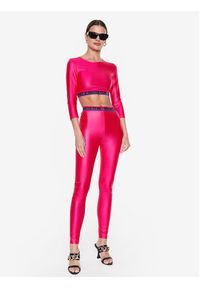 Versace Jeans Couture Legginsy 74HAC101 Różowy Slim Fit. Kolor: różowy. Materiał: syntetyk