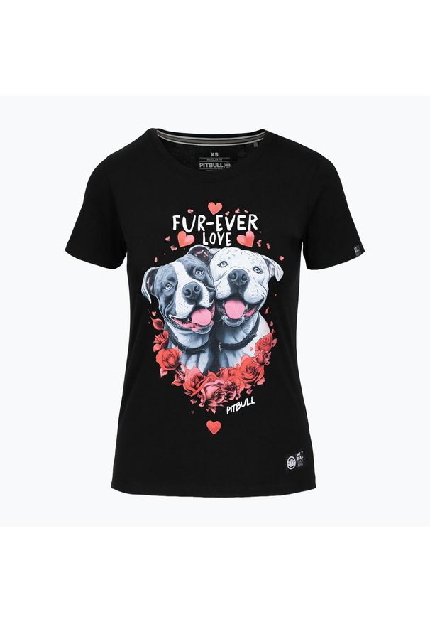 PITBULL - Koszulka damska Pitbull Fur Ever Love. Kolor: czarny