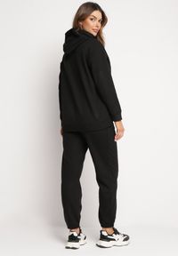 Born2be - Czarny Bawełniany Komplet Dresowy z Bluzą i Spodniami Zansira. Kolor: czarny. Materiał: dresówka, bawełna #5