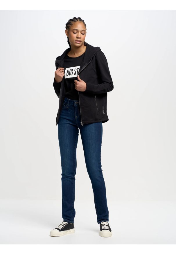 Big-Star - Koszulka damska z nadrukiem czarna Oneidasa 906. Kolor: czarny. Materiał: jeans. Wzór: nadruk. Styl: sportowy, klasyczny