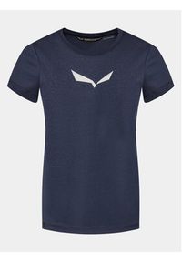 Salewa T-Shirt Solid Dry 27019 Granatowy Regular Fit. Kolor: niebieski. Materiał: syntetyk #3
