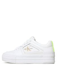 Calvin Klein Jeans Sneakersy Vulc Flatform Bold Fluo Contr YW0YW00904 Biały. Kolor: biały. Materiał: skóra #6