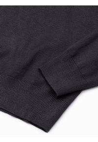 Ombre Clothing - Sweter męski z haftem - grafitowy V17 E191 - M. Kolor: szary. Materiał: nylon, dzianina, materiał, wiskoza. Wzór: haft. Styl: klasyczny, elegancki #7