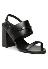 Calvin Klein Sandały Block Hl Sandal HW0HW01612 Czarny. Kolor: czarny. Materiał: skóra