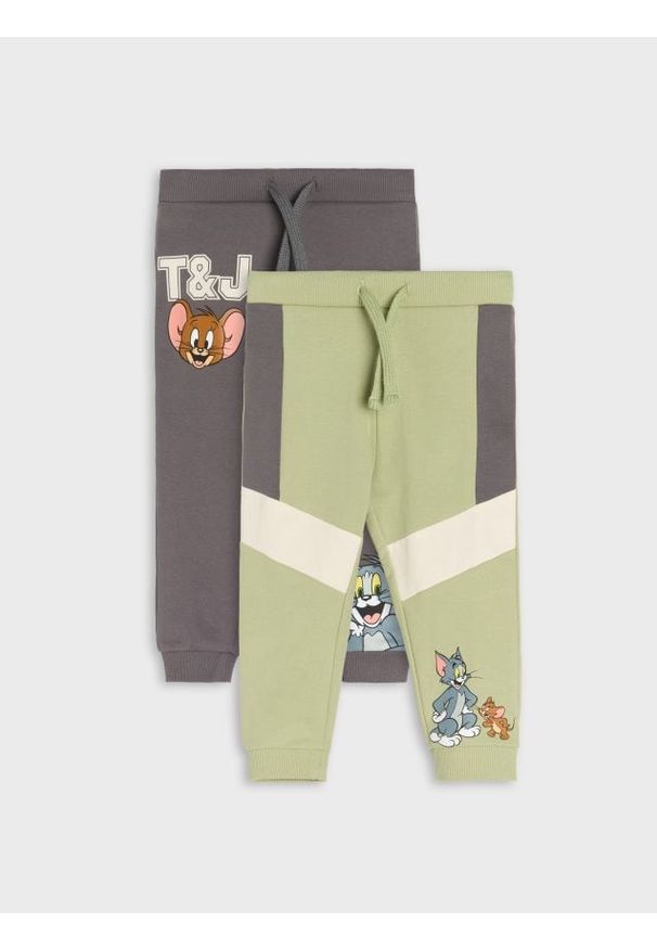 Sinsay - Spodnie 2 pack Tom & Jerry Core - szary. Kolor: szary