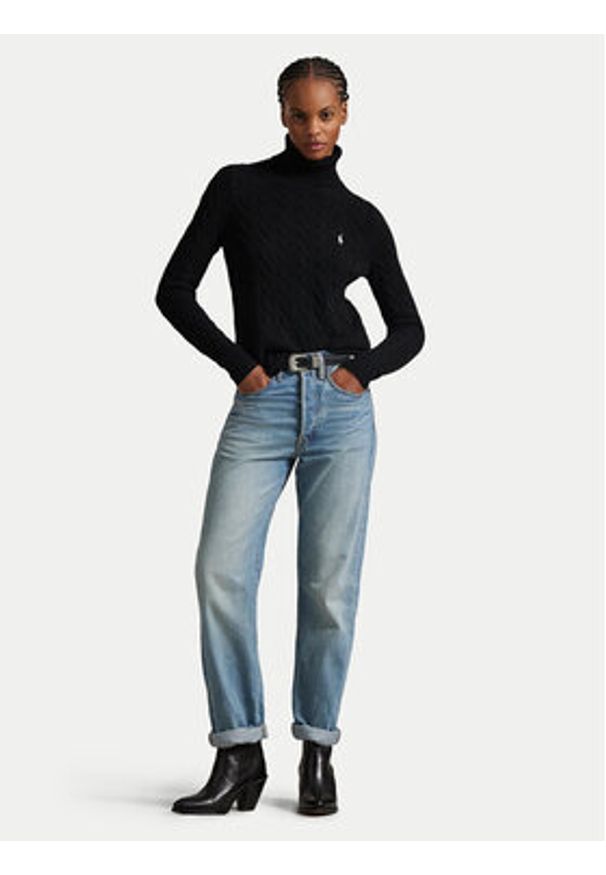 Polo Ralph Lauren Golf 211888686001 Czarny Regular Fit. Typ kołnierza: golf, polo. Kolor: czarny. Materiał: wełna