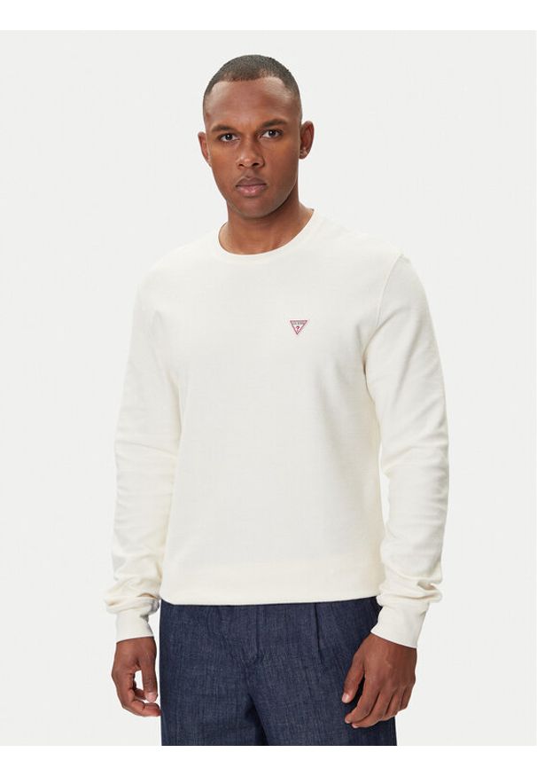 Guess Jeans Sweter M4BI77 KCII1 Écru Regular Fit. Materiał: bawełna