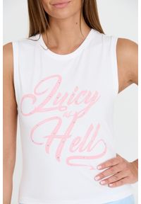 Juicy Couture - JUICY COUTURE Biały top Juicy As Hell Tank. Kolor: biały