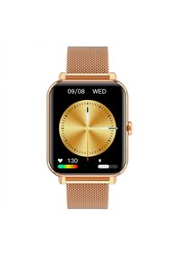 GARETT - Smartwatch Garett GRC Classic złoty stalowy. Rodzaj zegarka: smartwatch. Kolor: wielokolorowy, złoty, szary. Materiał: guma. Styl: klasyczny, sportowy, biznesowy #4