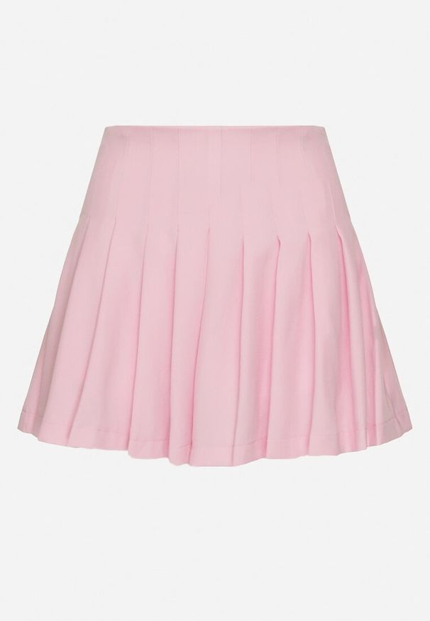 Born2be - Różowe Spódnico-Szorty Ozdobione Plisami Ninavira. Okazja: na co dzień. Stan: podwyższony. Kolor: różowy. Wzór: aplikacja. Styl: casual