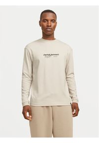 Jack & Jones - Jack&Jones Longsleeve Charlie 12265426 Beżowy Regular Fit. Kolor: beżowy. Materiał: bawełna, syntetyk. Długość rękawa: długi rękaw