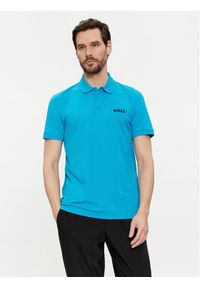 BOSS - Boss Polo Paule 50512789 Niebieski Slim Fit. Typ kołnierza: polo. Kolor: niebieski. Materiał: bawełna