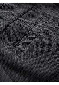 Ombre Clothing - Dzianinowe spodnie męskie z gumką w pasie - ciemnoszare V2 OM-PACP-0116 - XXL. Kolor: szary. Materiał: dzianina #4