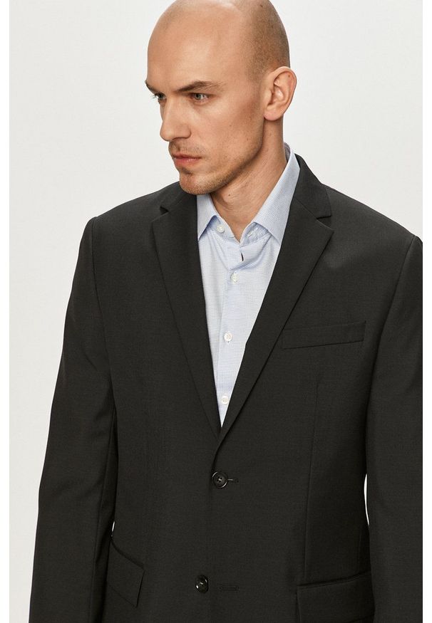 Calvin Klein - Marynarka. Okazja: na co dzień. Kolor: czarny. Styl: klasyczny, casual