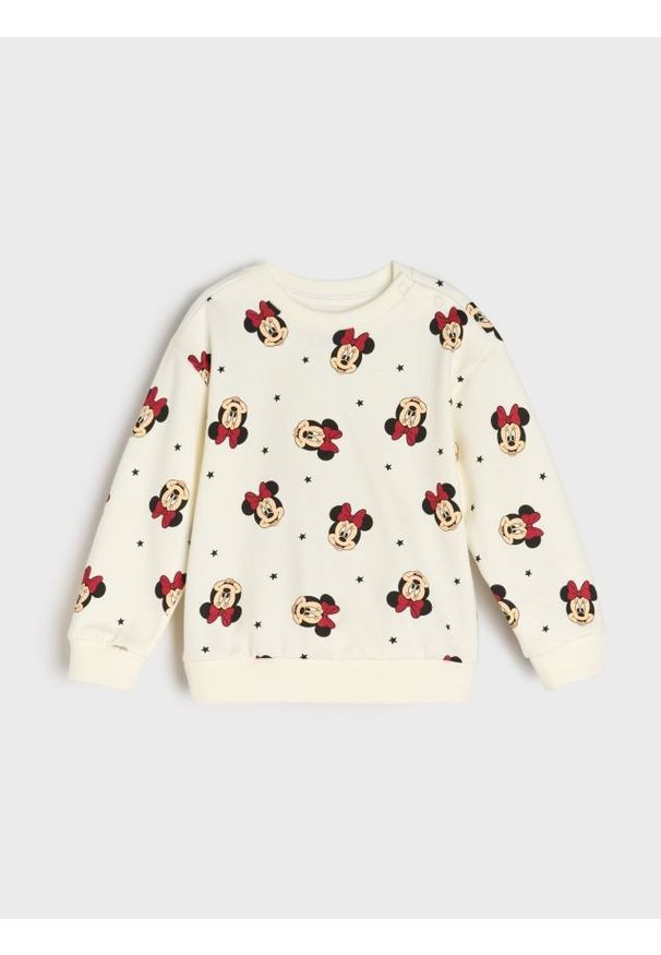 Sinsay - Bluza Minnie Mouse - kremowy. Kolor: kremowy. Wzór: motyw z bajki