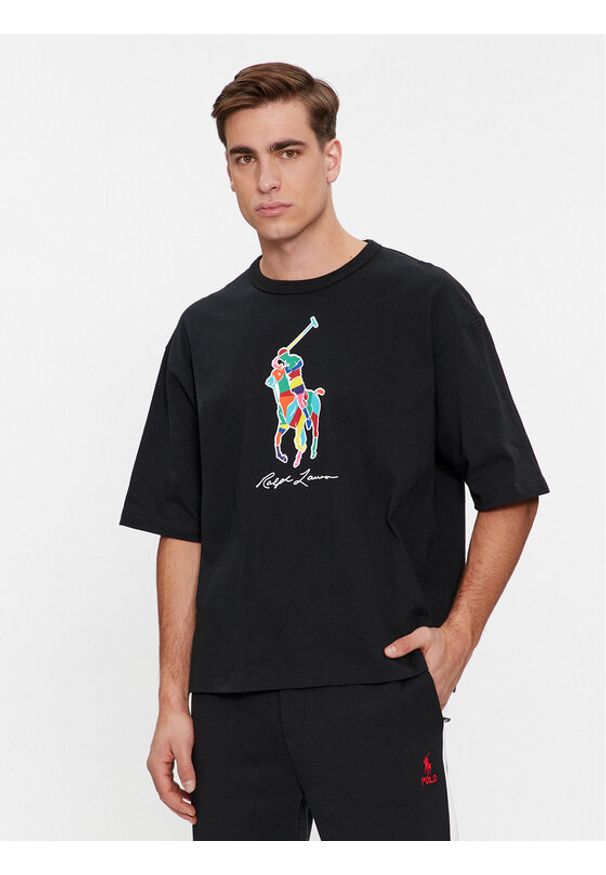 Polo Ralph Lauren T-Shirt 710926611002 Czarny Relaxed Fit. Typ kołnierza: polo. Kolor: czarny. Materiał: bawełna