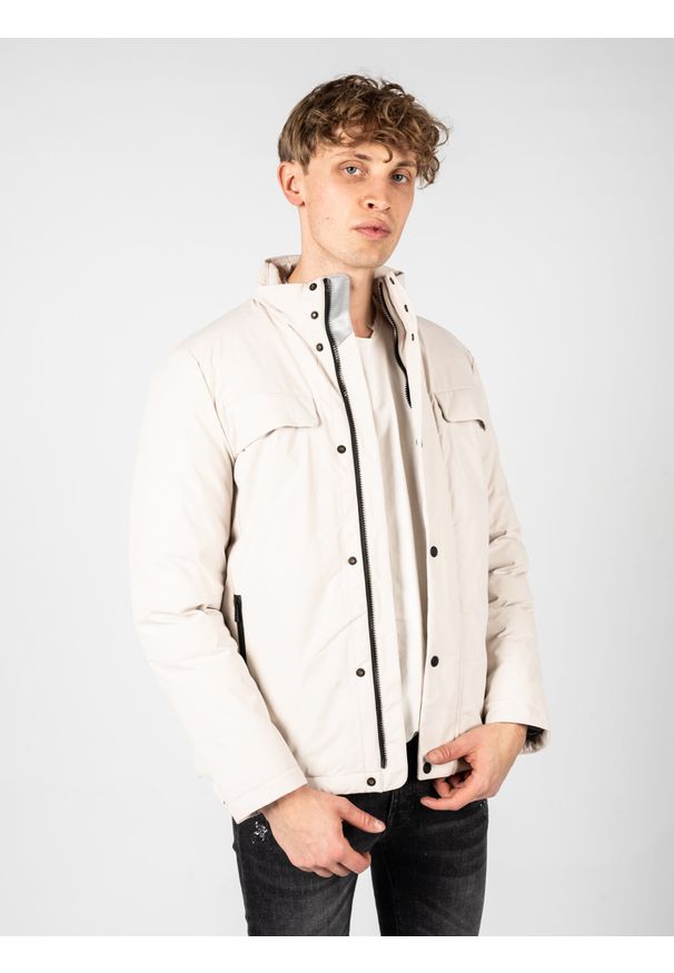 Geox Kurtka "Spherica Short" | M2628L T2953 | Mężczyzna | Ecru. Okazja: na co dzień. Materiał: poliester. Styl: casual