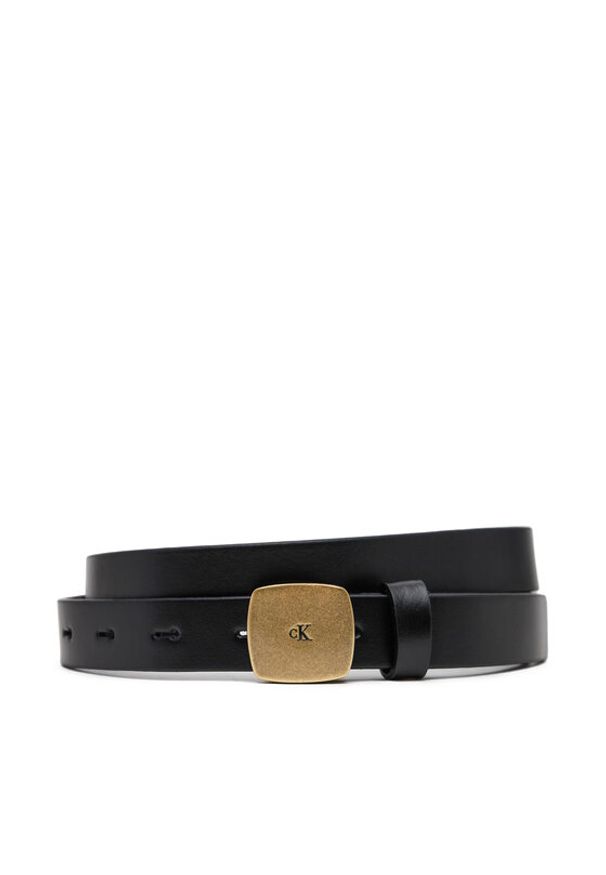 Calvin Klein Jeans Pasek Damski Casual Plaque Buckle 20Mm LV04K7007G Czarny. Kolor: czarny. Materiał: skóra