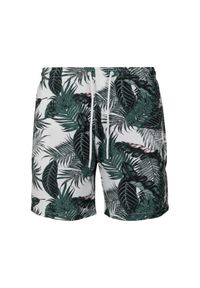 Urban Classics - Szorty Kąpielowe Męskie Z Liściem Palmowym. Kolor: czarny, niebieski, wielokolorowy, biały. Styl: sportowy