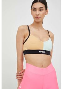 Rip Curl biustonosz sportowy mirage run swim surf kolor turkusowy gładki. Kolor: turkusowy. Materiał: skóra, materiał. Rodzaj stanika: wyciągane miseczki. Wzór: gładki. Sport: bieganie #1