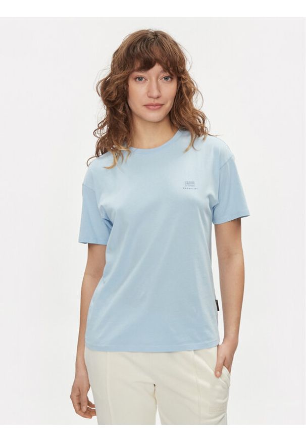Napapijri T-Shirt S-Nina NP0A4H87 Niebieski Regular Fit. Kolor: niebieski. Materiał: bawełna