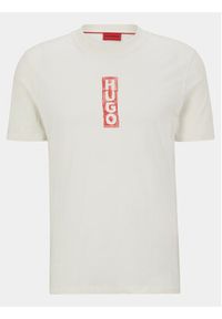 Hugo T-Shirt Dalbula 50494150 Écru Regular Fit. Materiał: bawełna