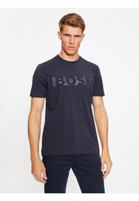 BOSS - Boss T-Shirt Tee 4 50501235 Granatowy Regular Fit. Kolor: niebieski. Materiał: bawełna