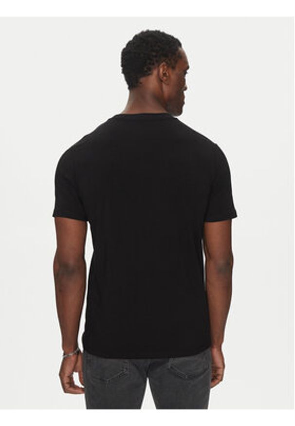 Karl Lagerfeld - KARL LAGERFELD T-Shirt 755087 552235 Czarny Regular Fit. Typ kołnierza: dekolt w karo. Kolor: czarny. Materiał: bawełna