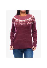 Fjällräven - Sweter damski Fjallraven Ovik Knit Sweater. Kolor: czerwony. Sport: turystyka piesza