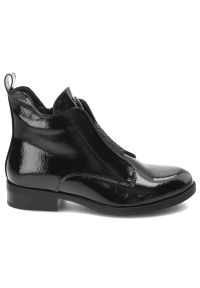 Czarne Botki S.Barski Ocieplane Obuwie Damskie. Okazja: na co dzień. Kolor: czarny. Materiał: materiał, lakier. Sezon: zima, jesień. Obcas: na obcasie. Styl: elegancki, casual. Wysokość obcasa: niski #3