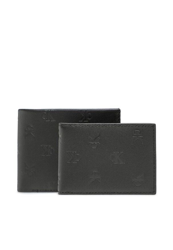 Calvin Klein Jeans Duży Portfel Męski Monogram Soft Bifold+Card Aop K50K510438 Czarny. Kolor: czarny. Materiał: skóra