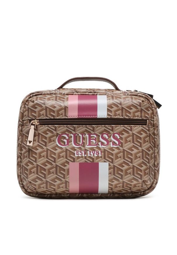 Guess Kosmetyczka Wilder (S) Travel TWS745 22600 Brązowy. Kolor: brązowy. Materiał: skóra