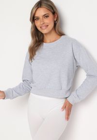 Born2be - Jasnoszara Bluza z Dodatkiem Bawełny Wykończona Ściągaczami Evilaya. Okazja: na co dzień. Kolor: szary. Materiał: bawełna. Długość rękawa: długi rękaw. Długość: długie. Styl: sportowy, casual #3