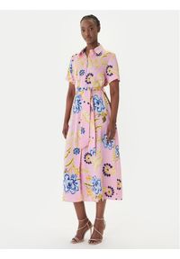 LOLA CASADEMUNT Sukienka koszulowa LS2616088 Różowy Regular Fit. Kolor: różowy. Materiał: syntetyk. Typ sukienki: koszulowe #1