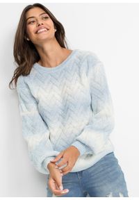 bonprix - Sweter boxy. Kolor: niebieski