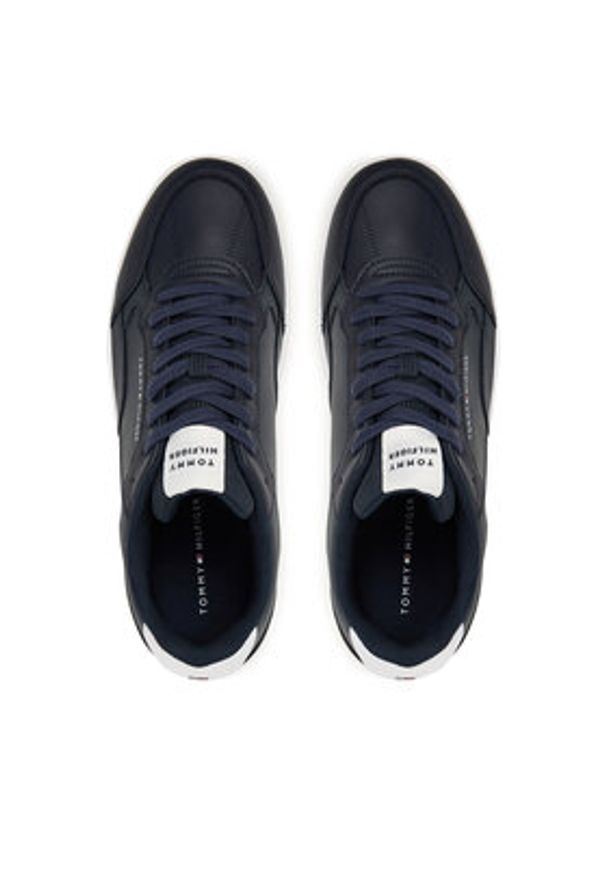 TOMMY HILFIGER - Tommy Hilfiger Sneakersy Th Basket Core Stripes FM0FM05631 Granatowy. Kolor: niebieski. Materiał: skóra